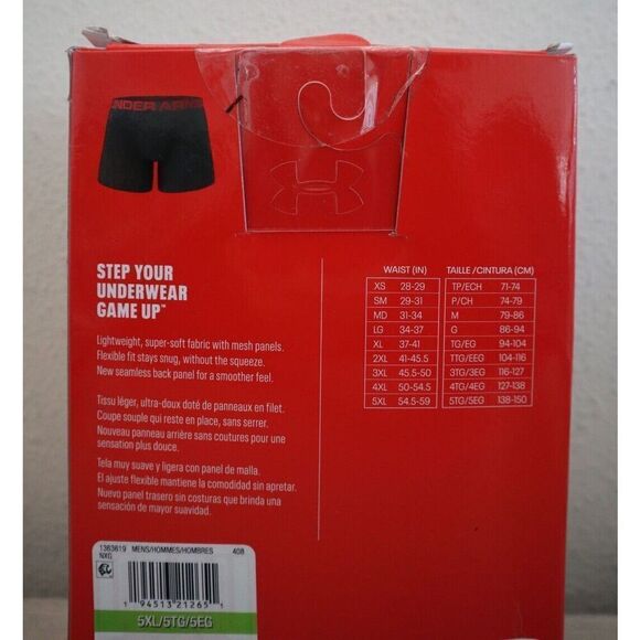 Under Armour 1363619-408 Men's Sz 5XL Gray/Blue 2-pk UA Tech 6" Boxerjock Briefs - Picture 2 of 4